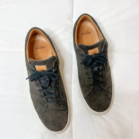 Greats The Royale Dark Gray Suede Sneakers - Picture 1 of 10